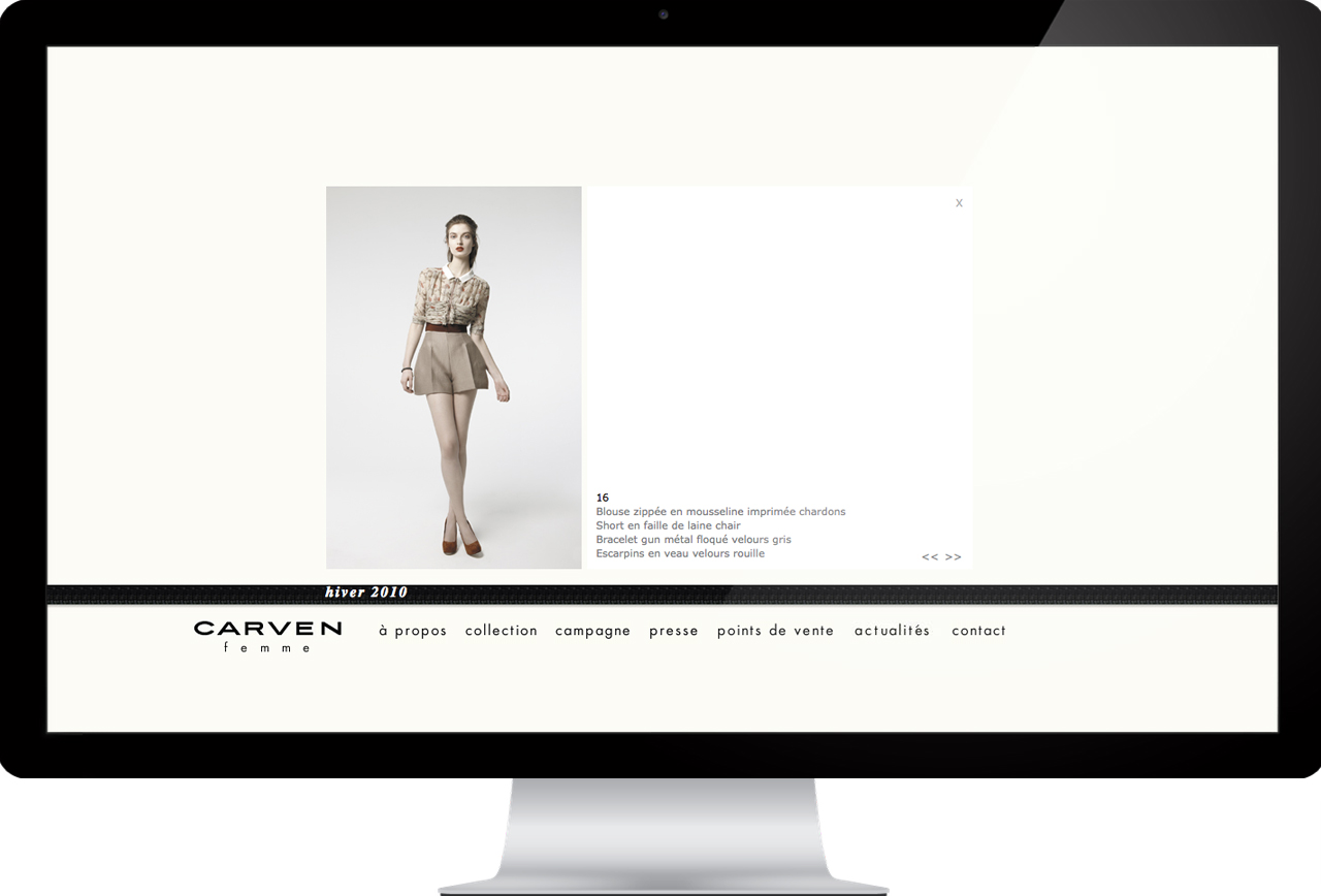 Carven website look page